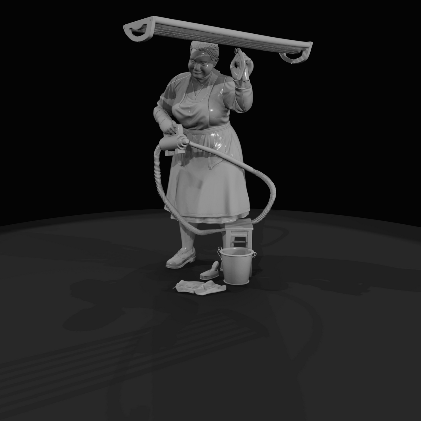 Railroad Personnel Coach Interior Cleaner (1950s)