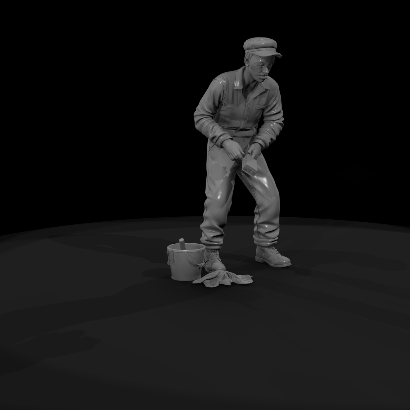 railroad personnel locomotive cleaner