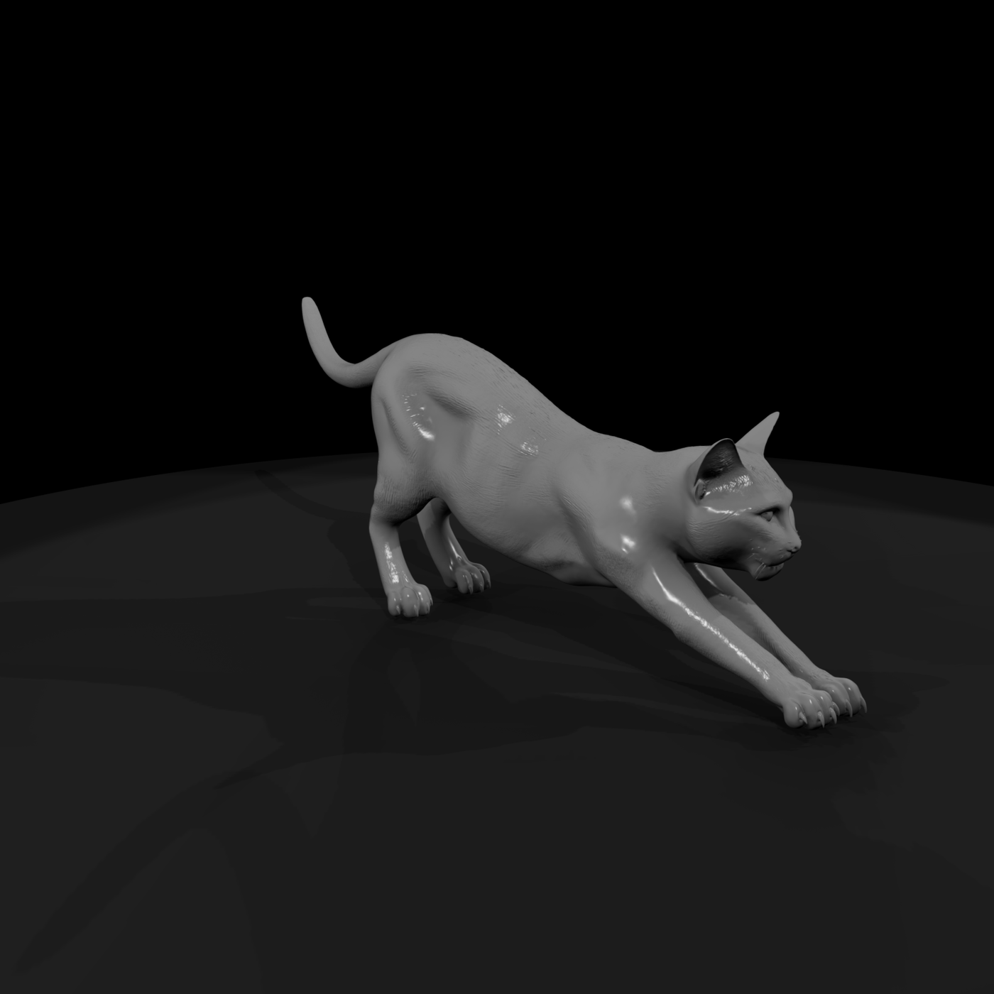 Stretching Domestic Cat Figure