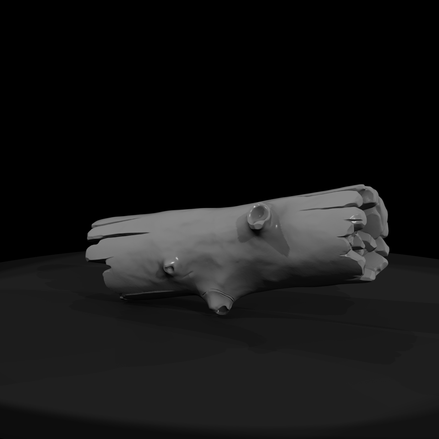 realistic weathered driftwood log 3d model rDwcmnwi