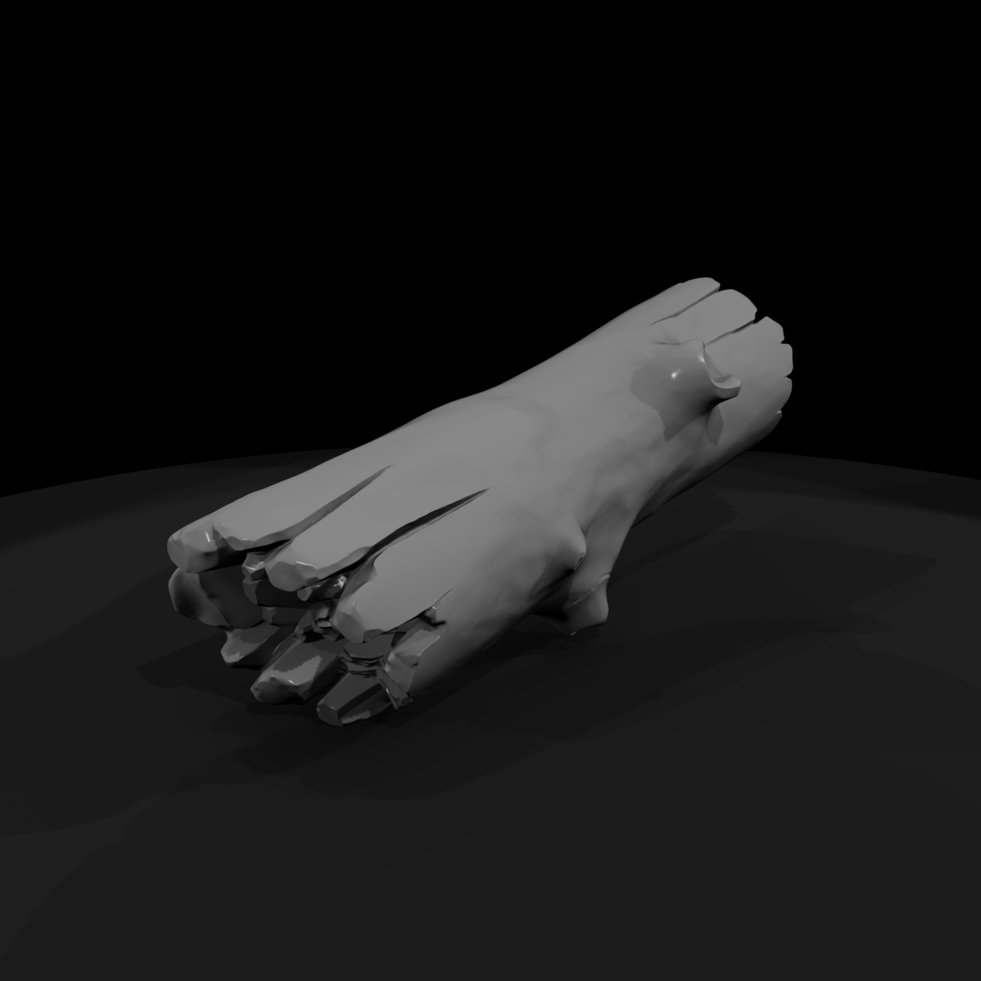realistic weathered driftwood log 3d model rDwcmnwi