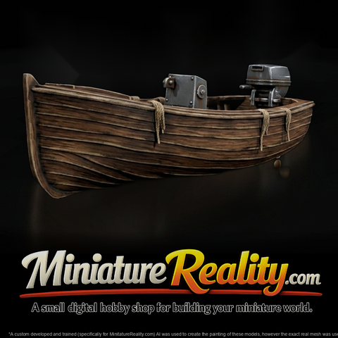 Weathered Motor Rowboat