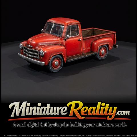 red vintage pickup truck