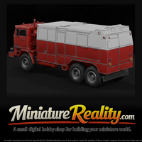 Red & White Fire Truck — 3D Printable Scale Model, three-quarter view — thumbnail 1