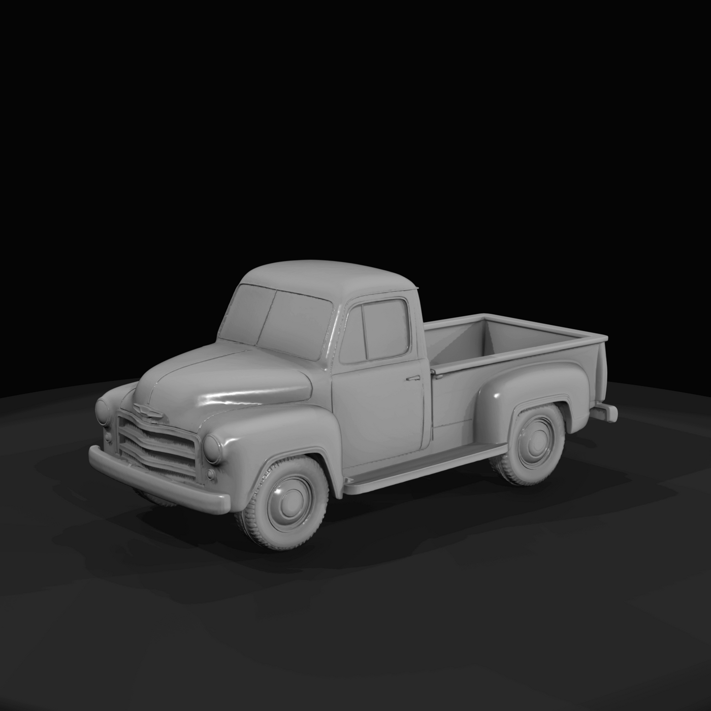 red vintage pickup truck