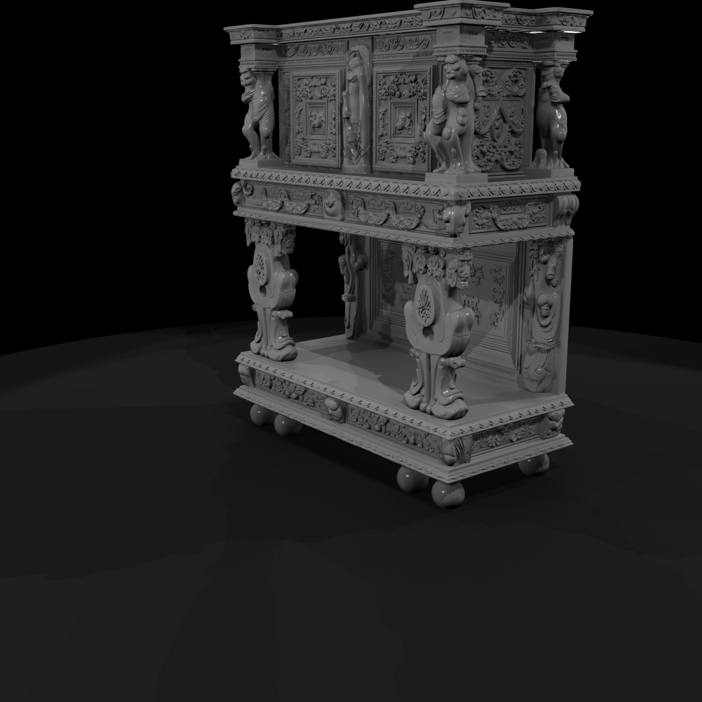 Renaissance Carved Sideboard