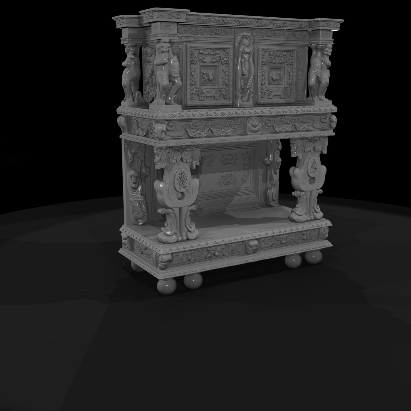 Renaissance Carved Sideboard