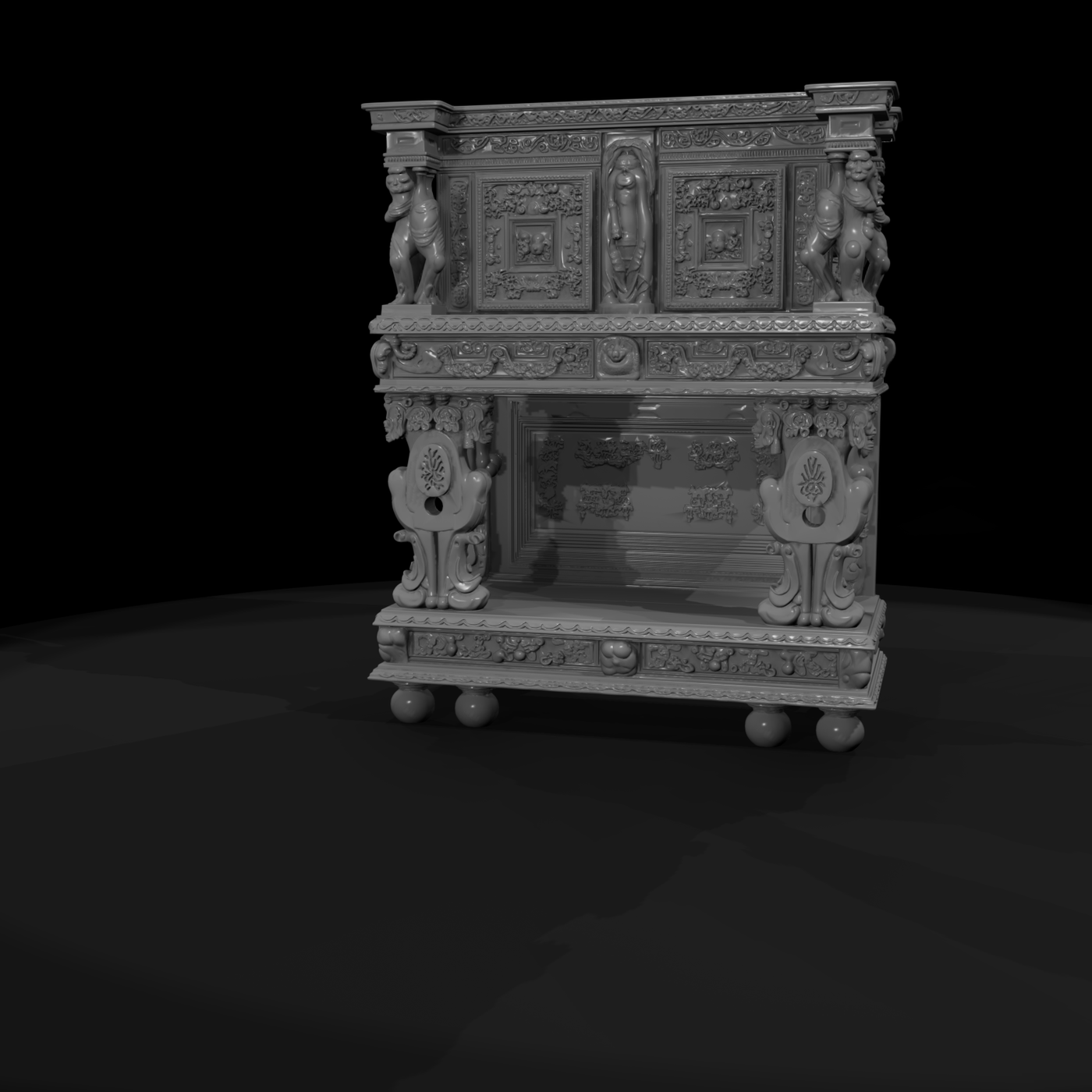 Renaissance Carved Sideboard