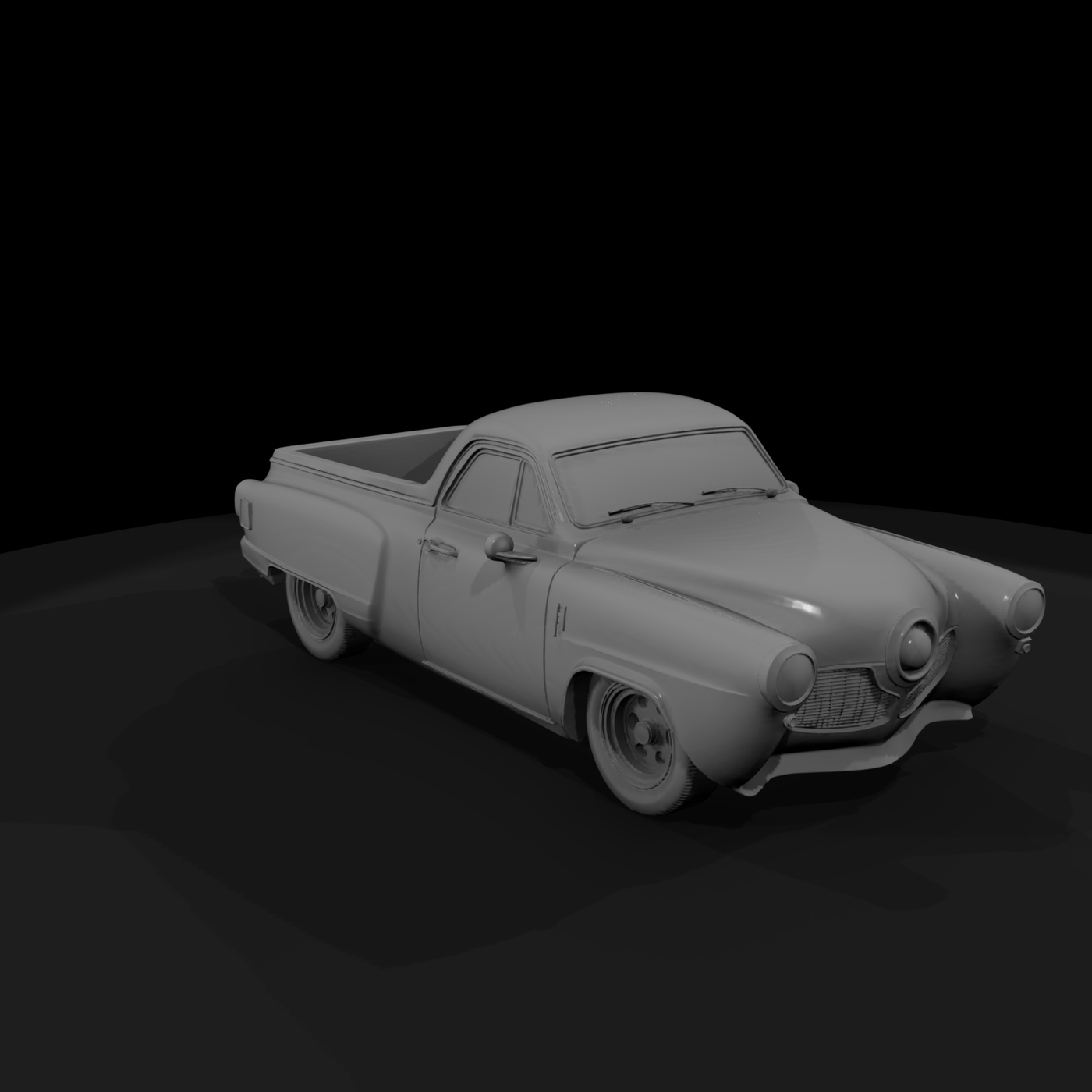 Retro 1950s Stylized Pickup Truck