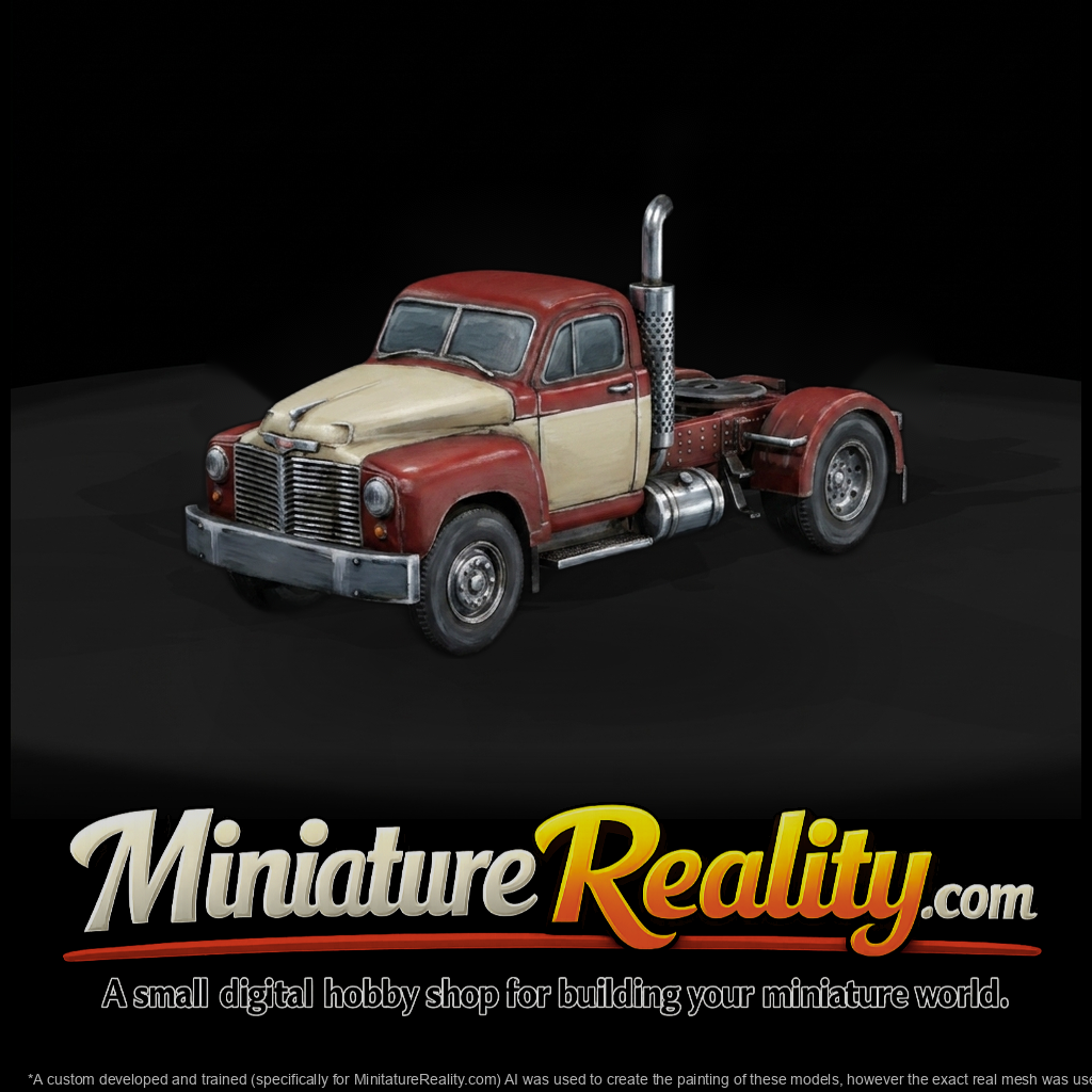 Retro Semi Truck Tractor