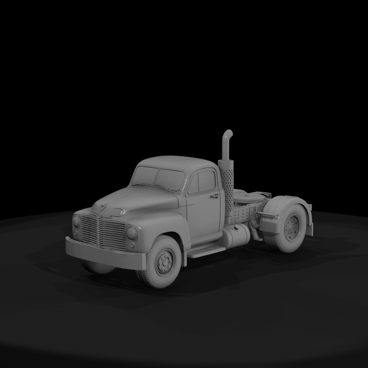 Retro Semi Truck Tractor