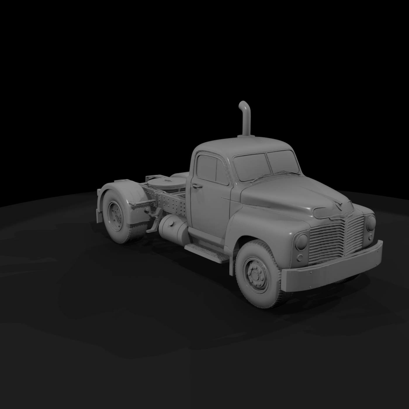 Retro Semi Truck Tractor