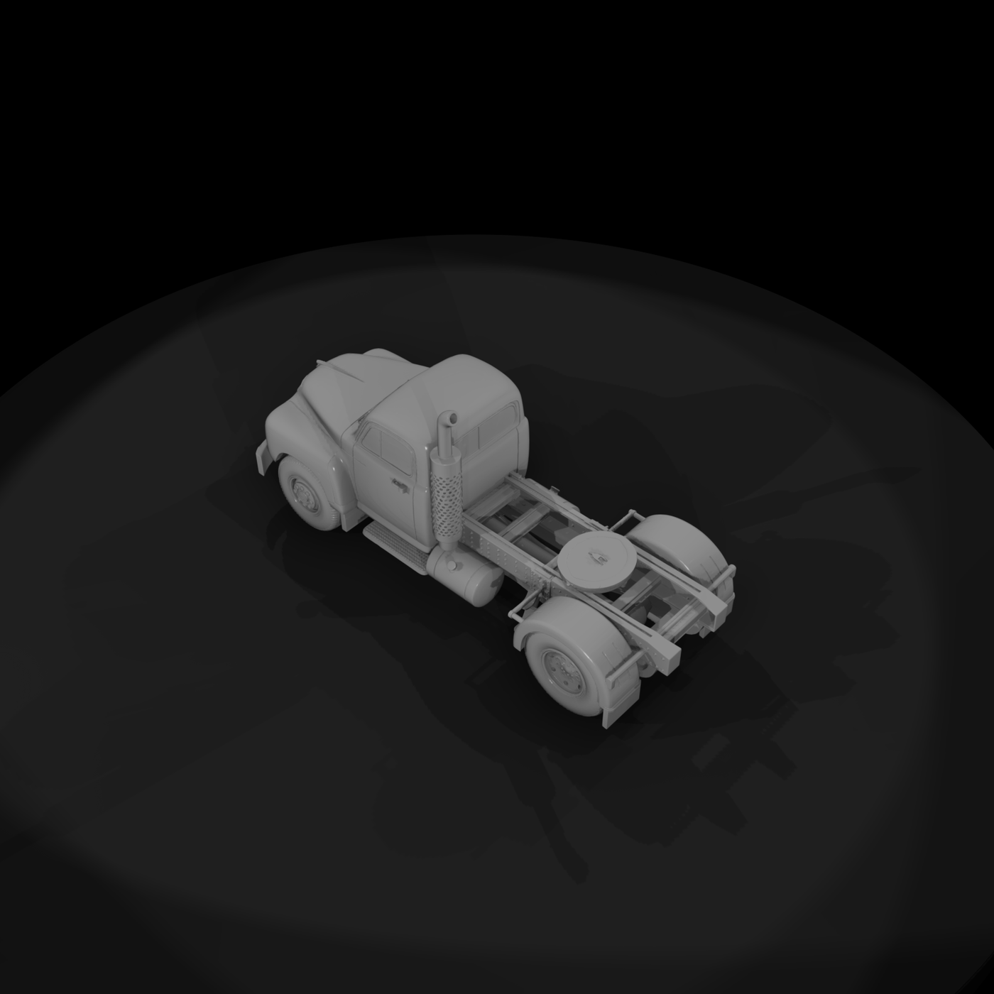 Retro Semi Truck Tractor
