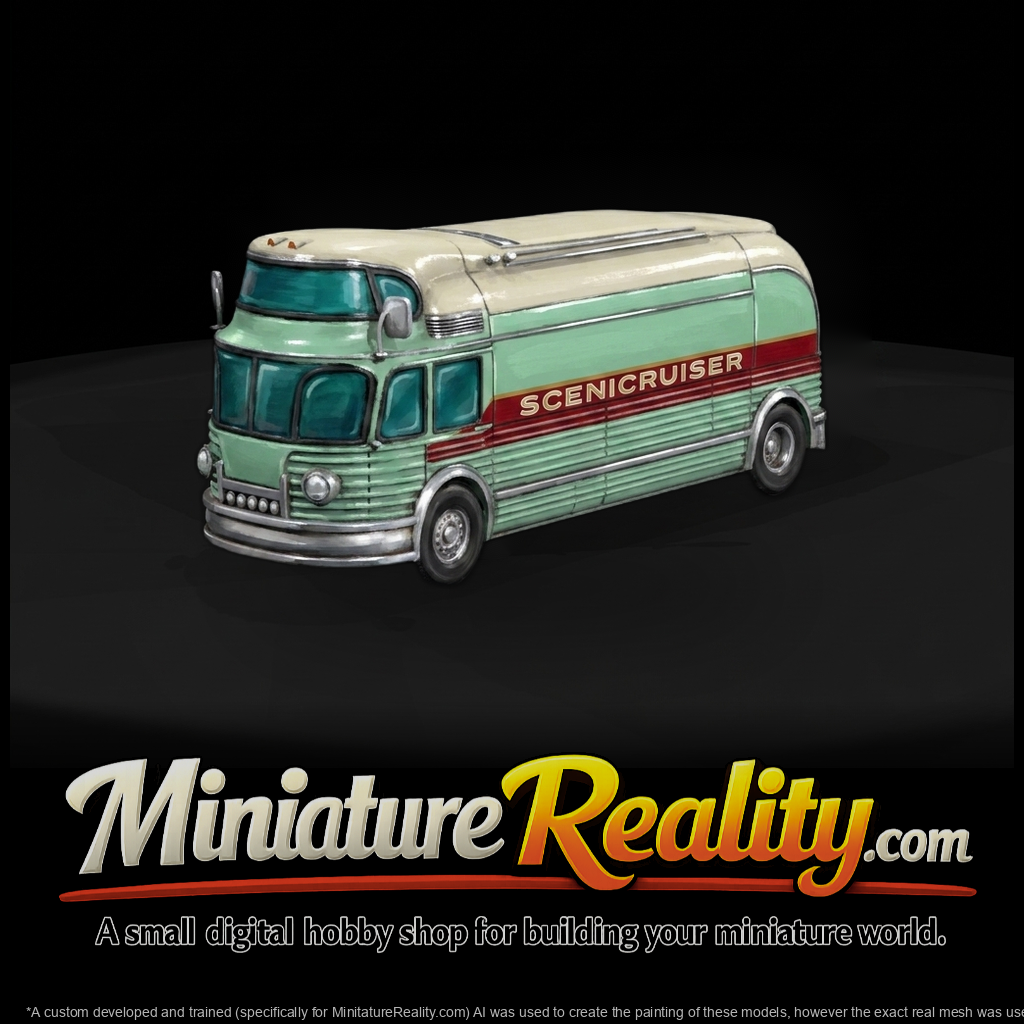 Mid-Century Streamlined Coach Bus