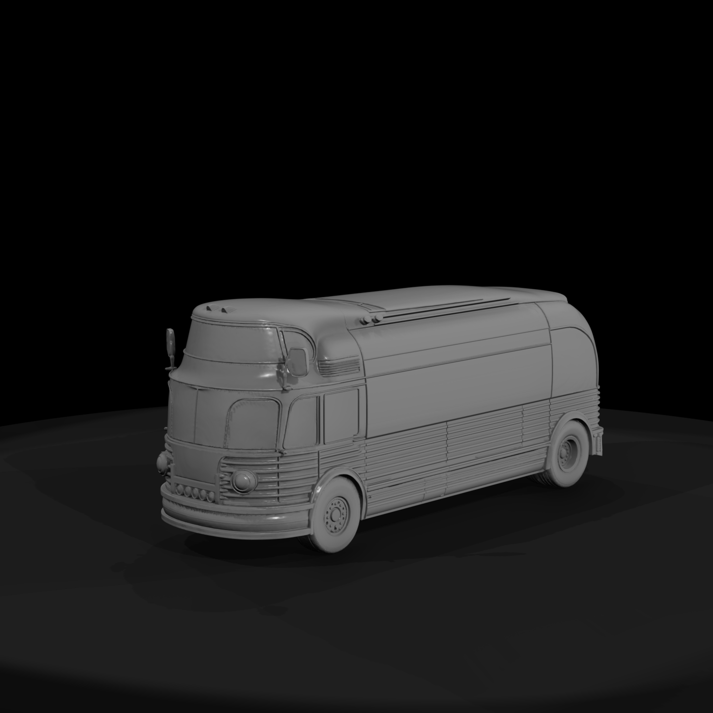 Mid-Century Streamlined Coach Bus
