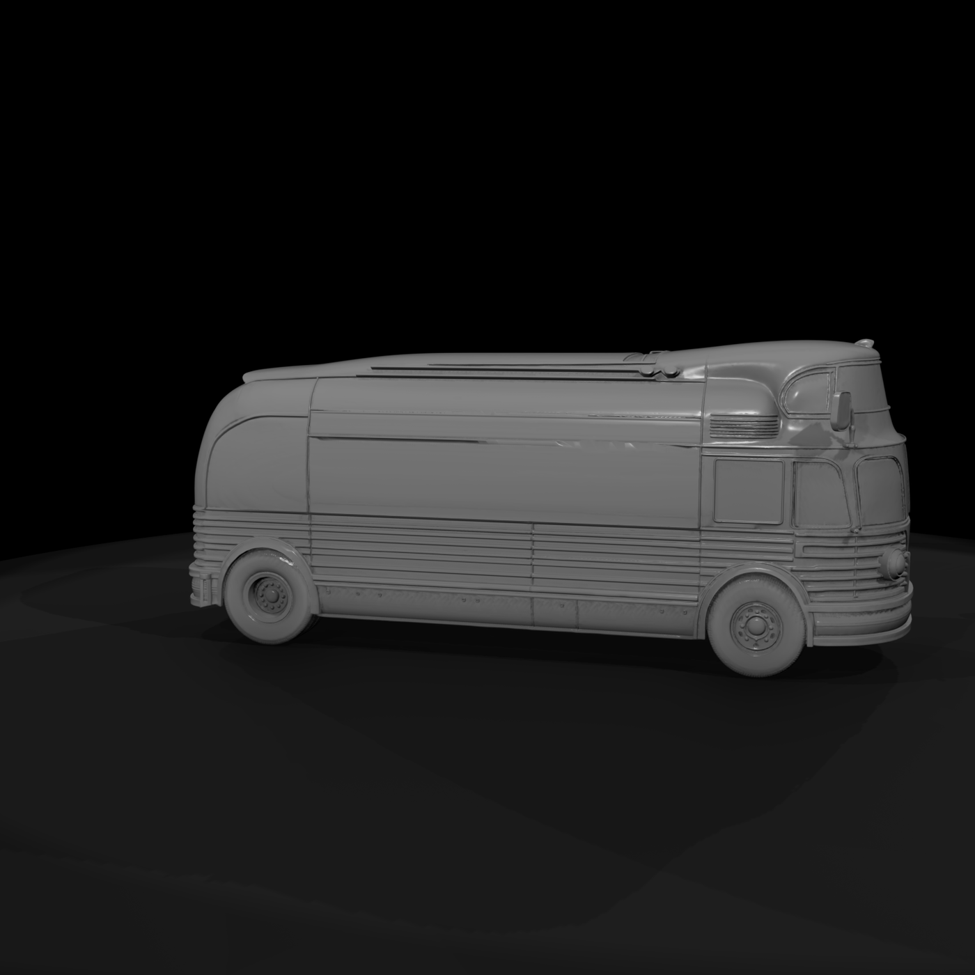 Mid-Century Streamlined Coach Bus