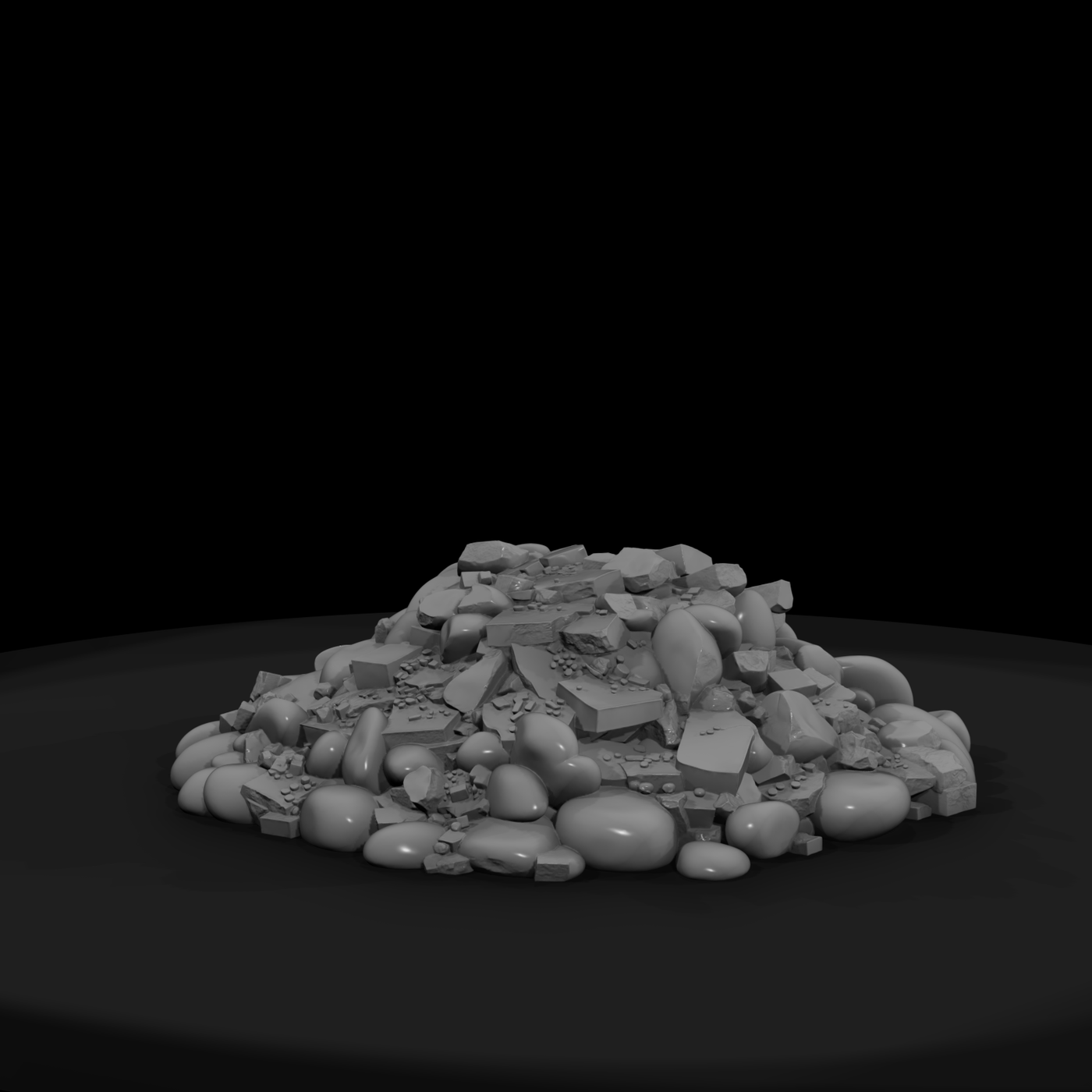 River Rock & Construction Rubble Scatter Pile