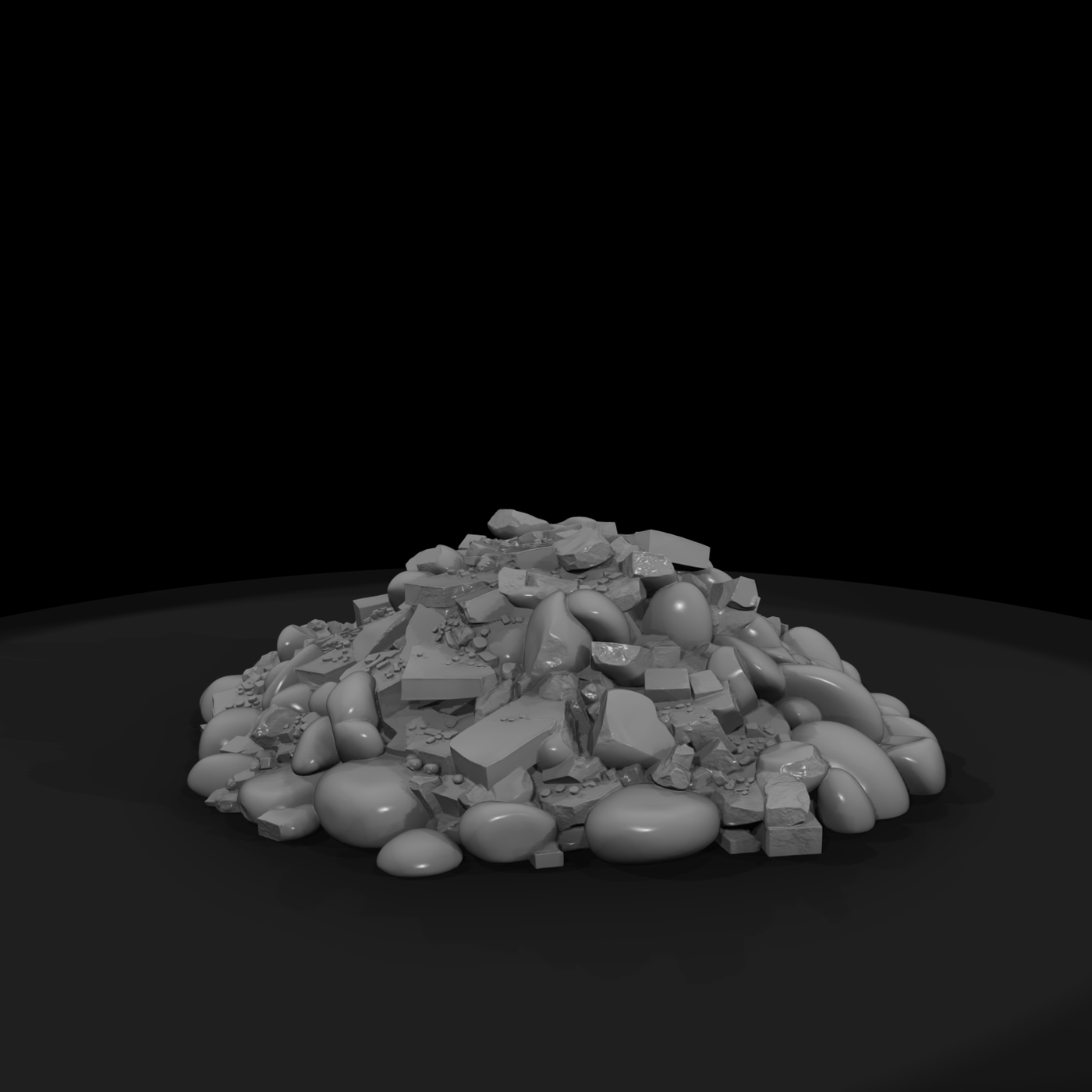 River Rock & Construction Rubble Scatter Pile