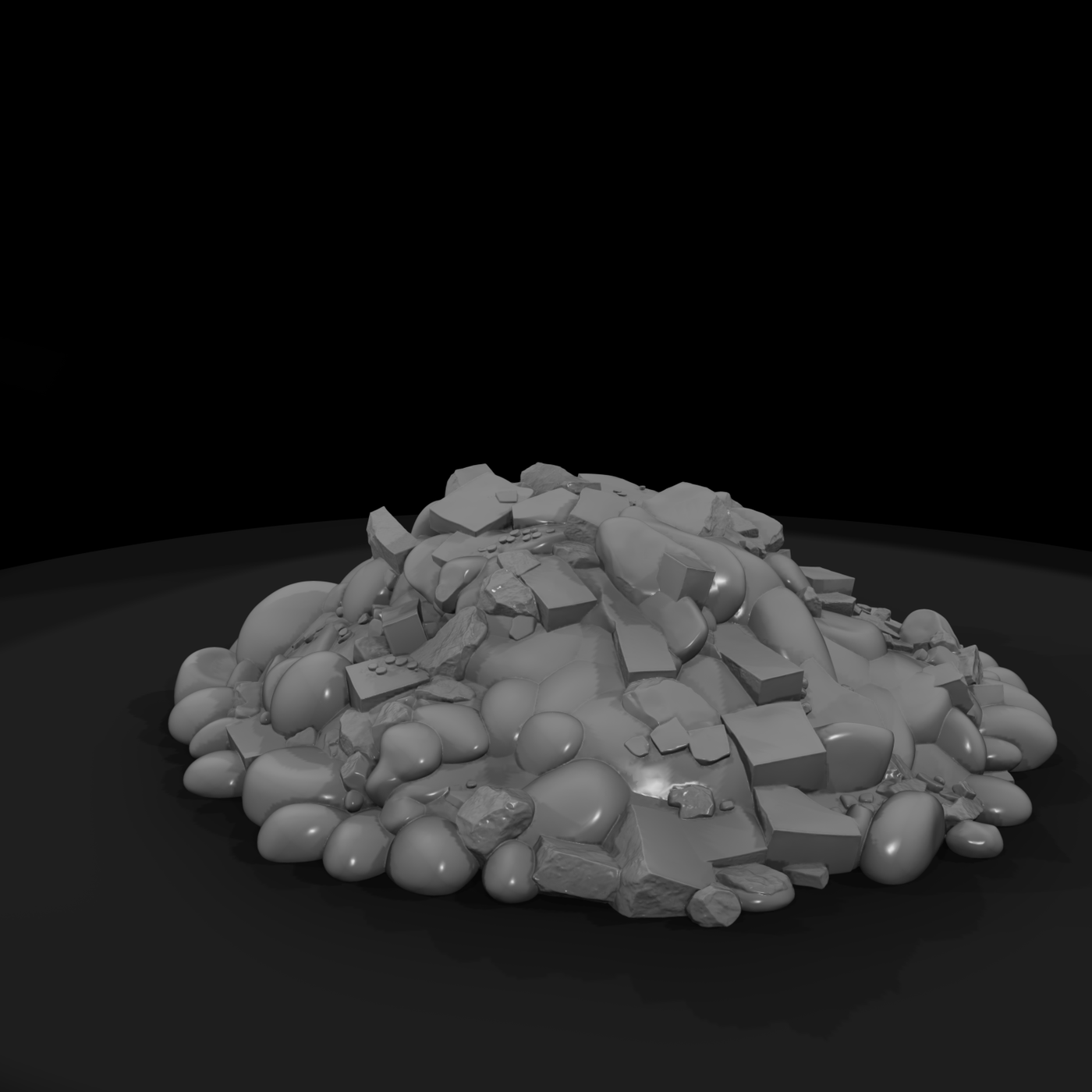 River Rock & Construction Rubble Scatter Pile