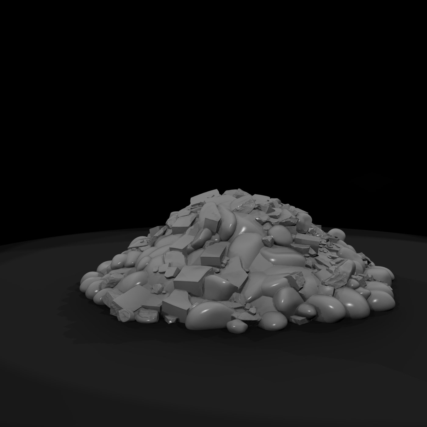 River Rock & Construction Rubble Scatter Pile