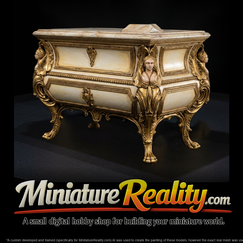 Rococo Ornate Commode — Miniature