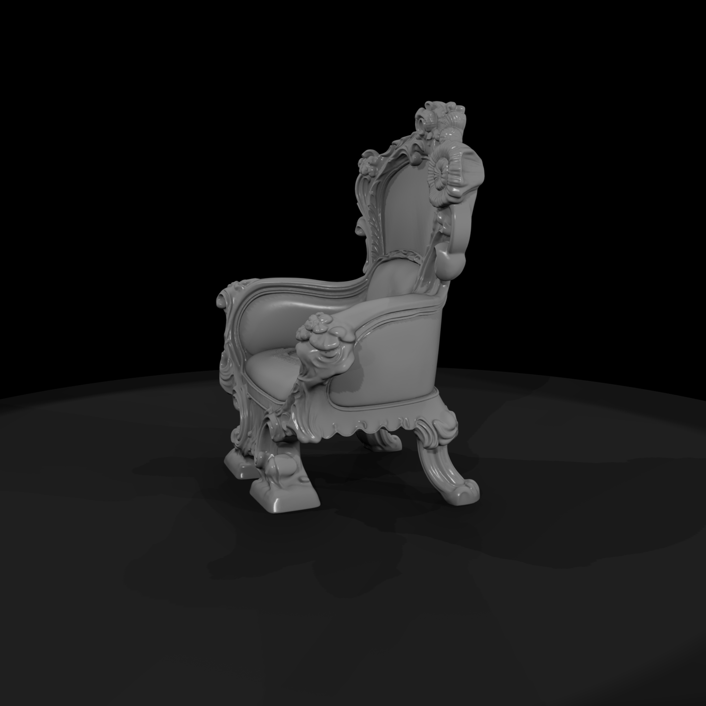 Rococo Ornate Throne Armchair Miniature)