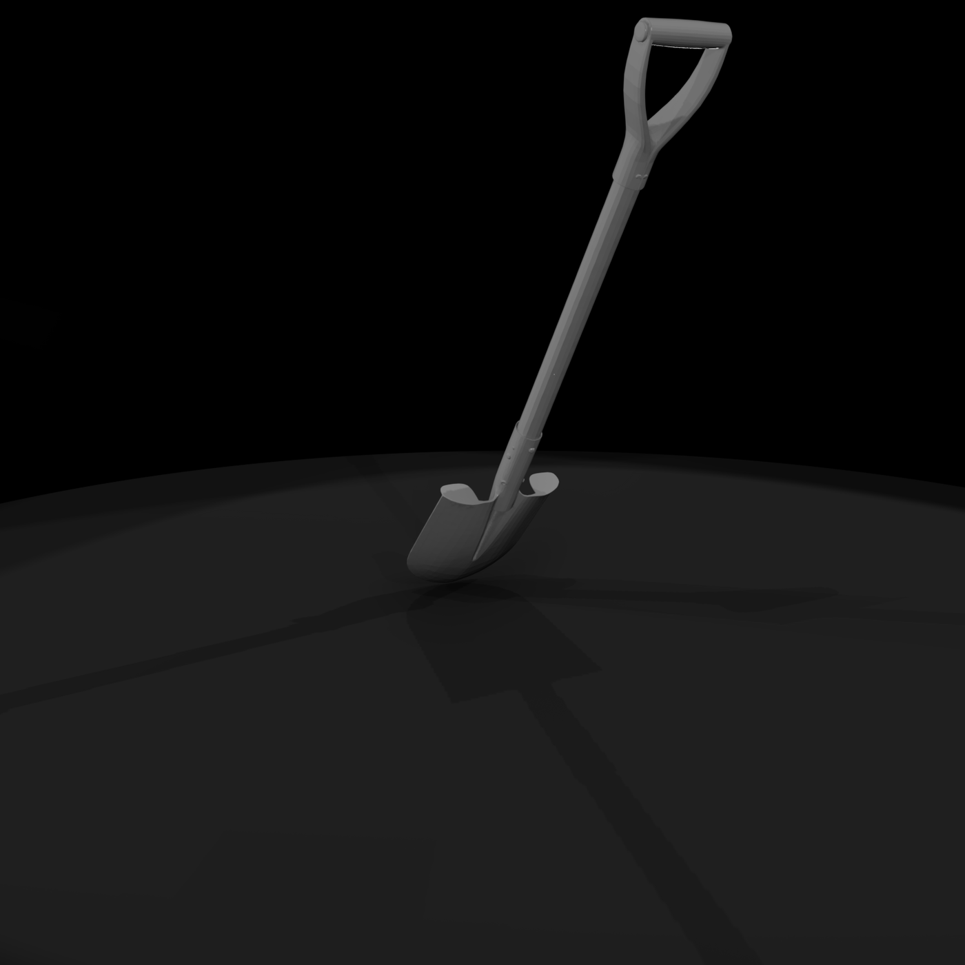 Round-Point Round-Point Shovel with D-Handle (3D Printable Miniature) with D-Handle (3D Printable Miniature)