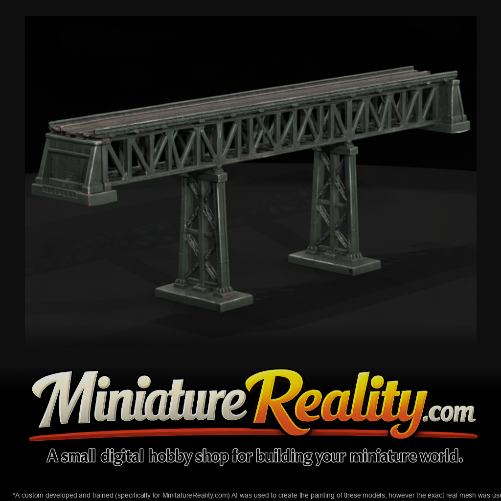 Bridge Deck Truss Bridge miniature, three-quarter view