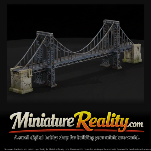 Bridge Suspension Bridge miniature, three-quarter view