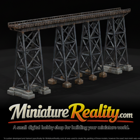 Bridge Steel Tower Trestle miniature, three-quarter view
