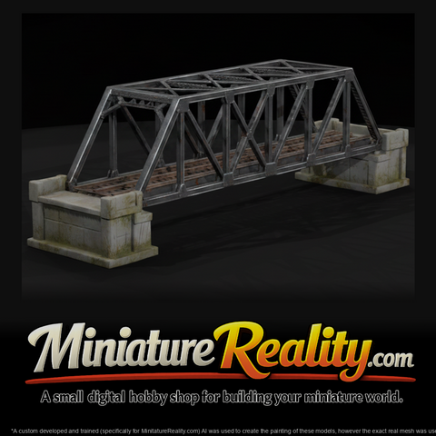 Bridge Pony Truss Bridge miniature, three-quarter view
