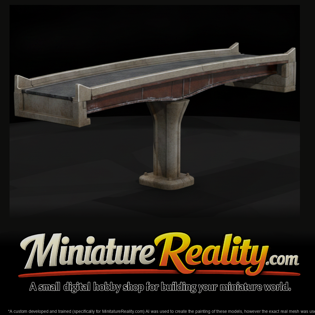 Box Girder Highway Overpass Section miniature, three-quarter view