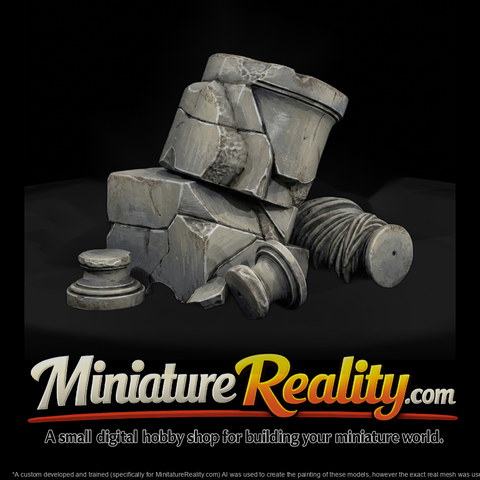 Ruined Stone Column Fragments & Train Layouts