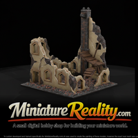 Ruined Townhouse miniature, three-quarter view — thumbnail 2