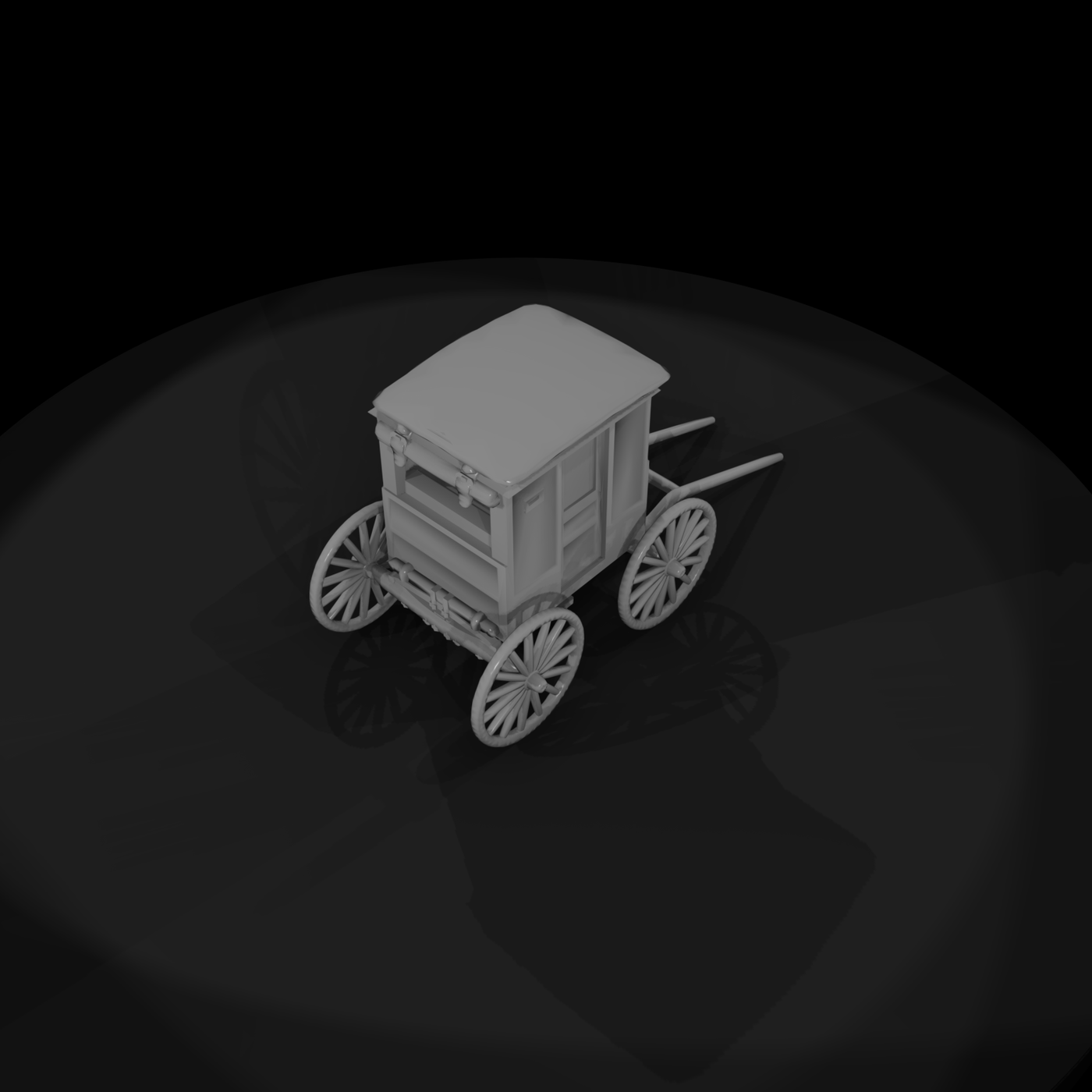 Rural Horse-Drawn Wagon - 3D Printable Miniature