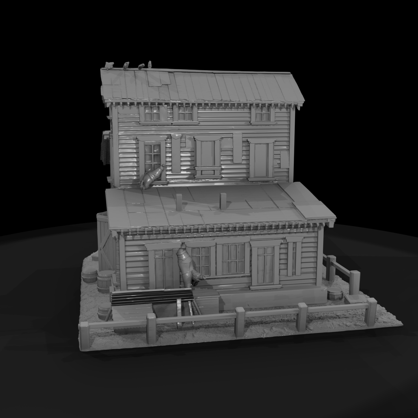 Rustic Western Farmhouse — Stylized Miniature