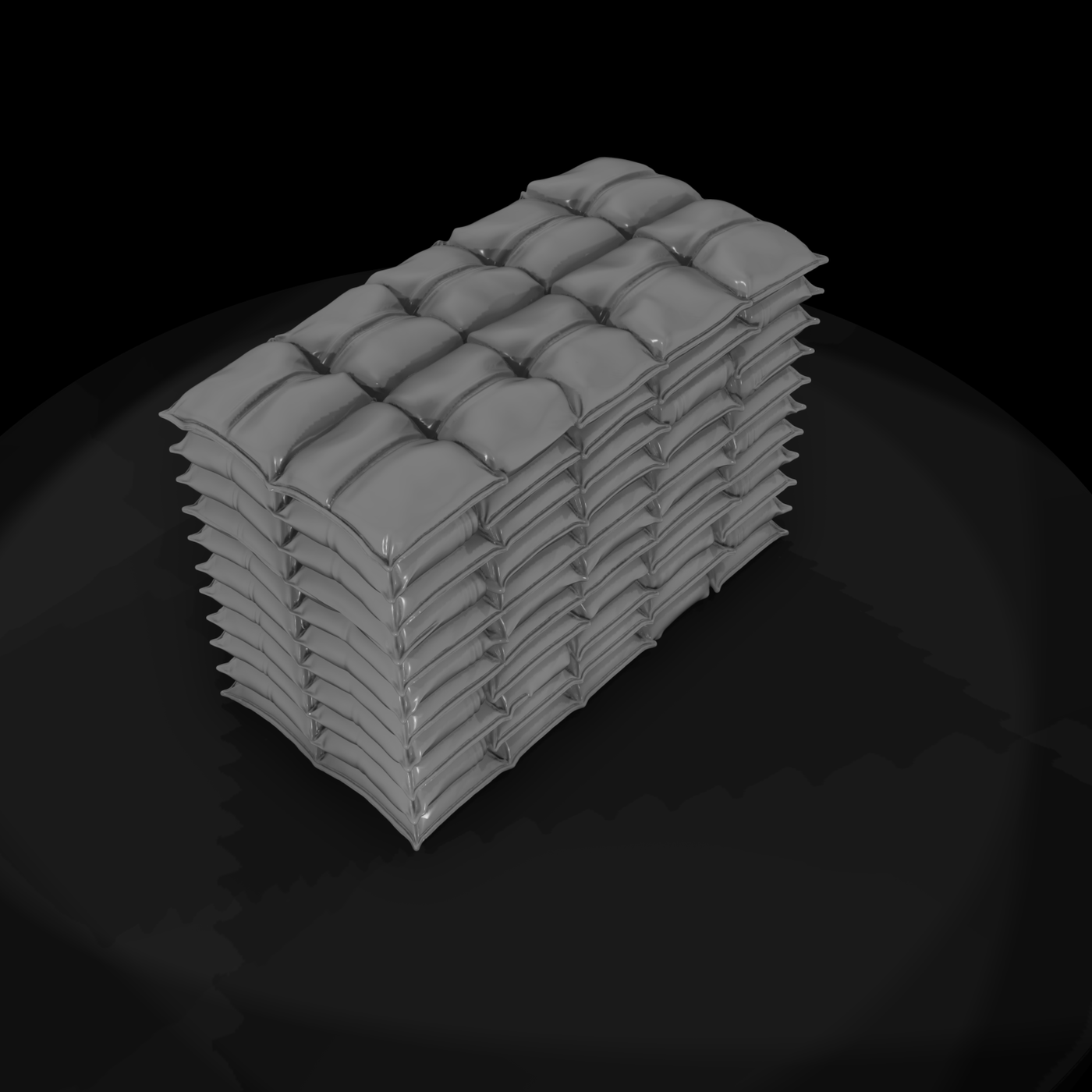 Sandbag Bunker Pillbox — 3D Printable Scenery