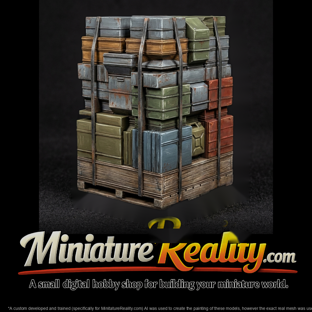 Scale Stacked Pallet Cargo — Industrial Crates on Pallet