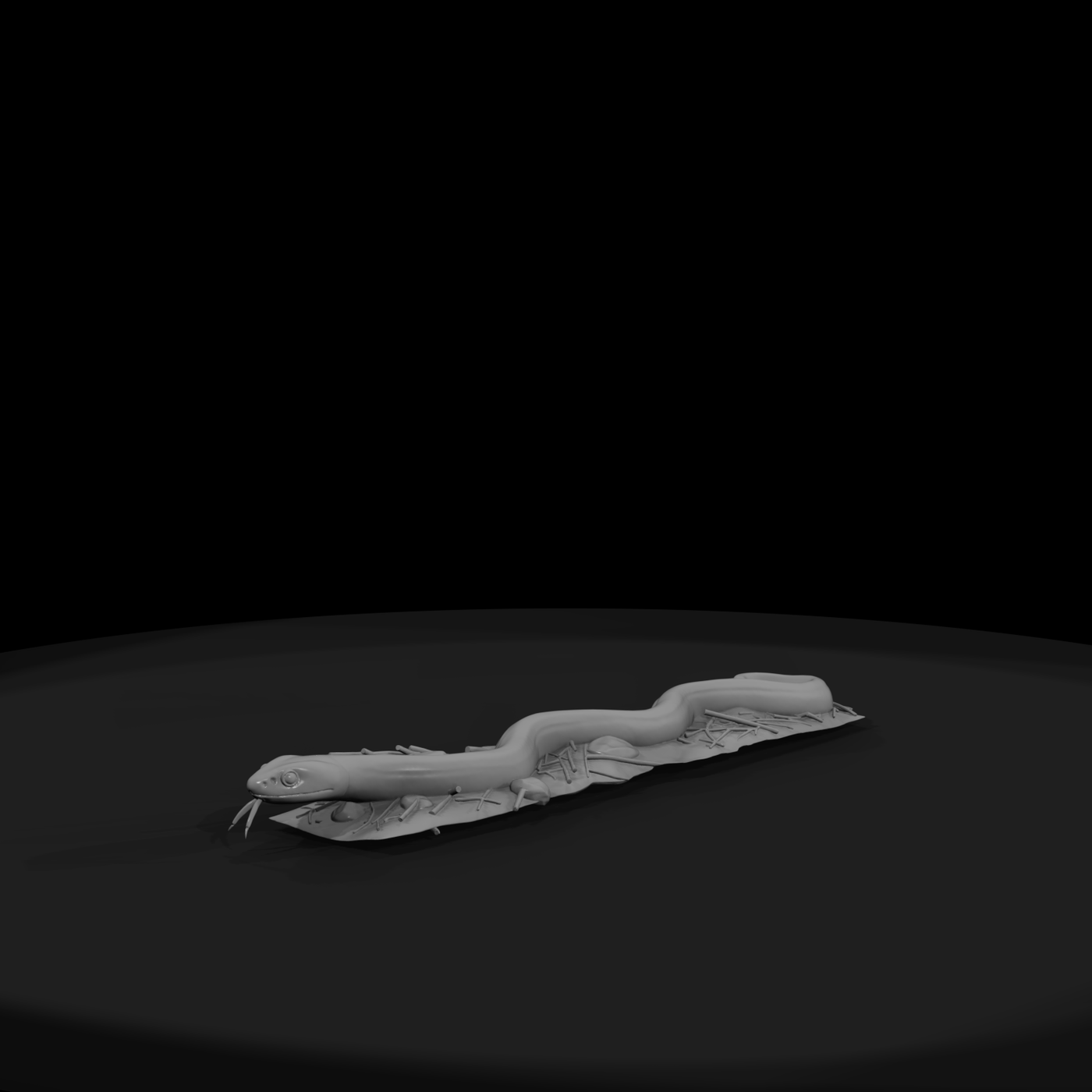 Sculpted Forest Snake on Woodland Base — Miniature