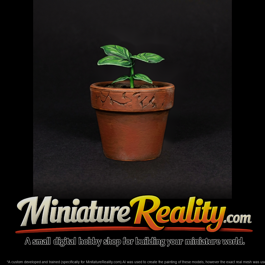 Sculpted Potted Plant Miniature (3D Printable)