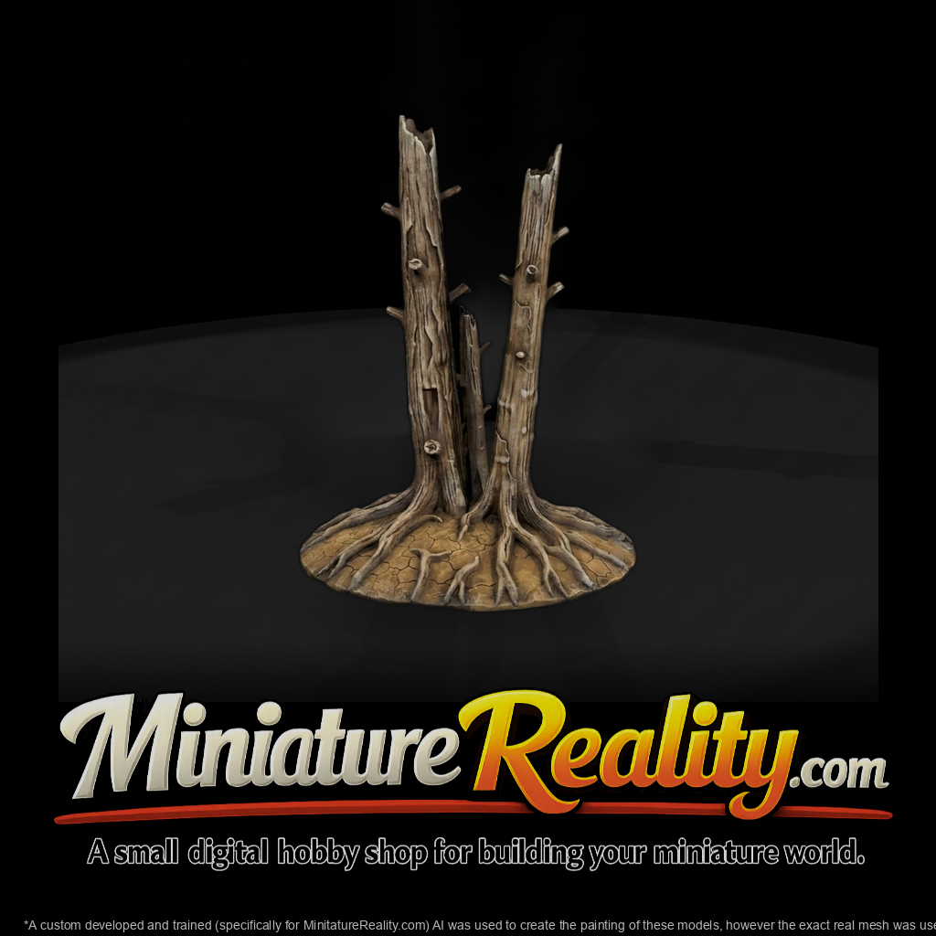 Sculpted dead tree stump cluster 3d model fii1mIb4
