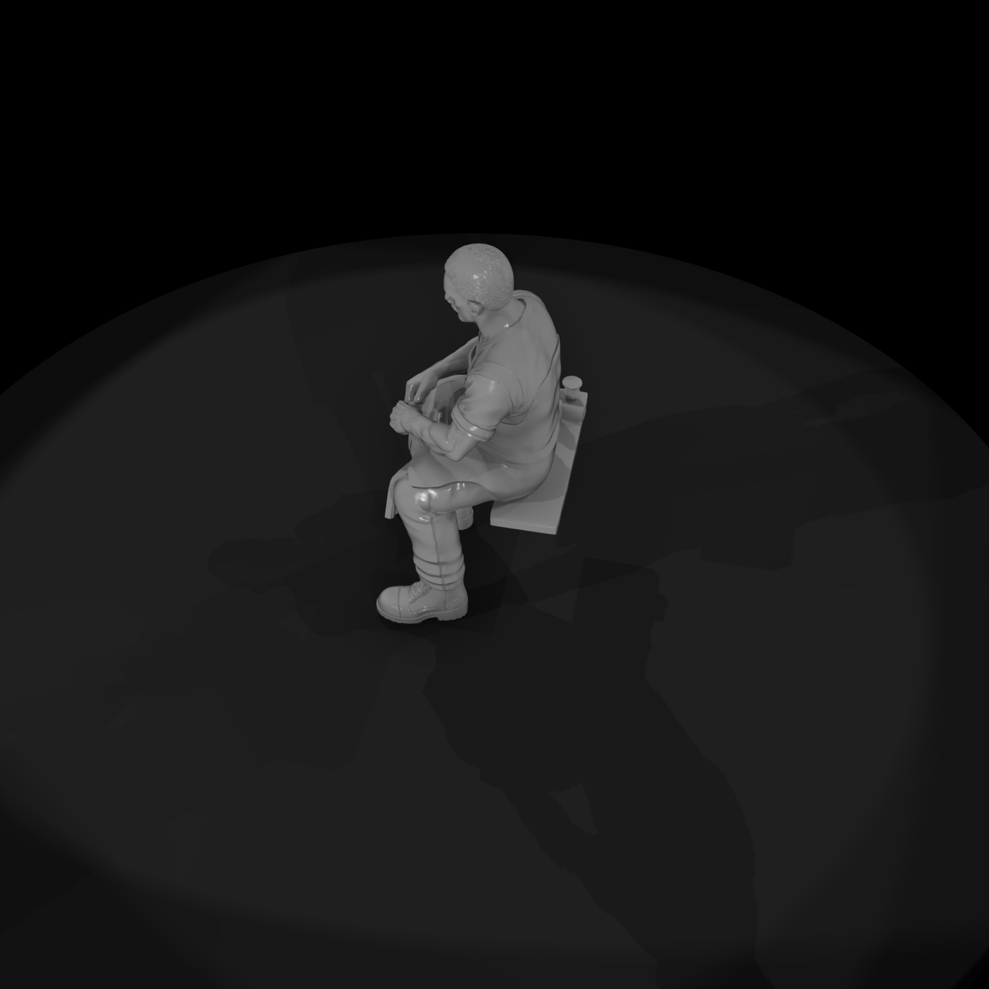 Seated Cobbler Shoemaker Miniature