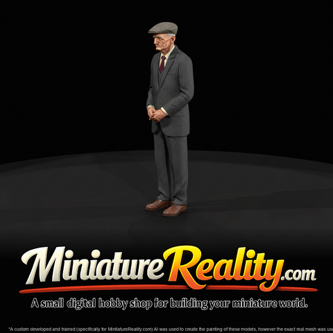 Seated Elderly Man — Park Bench Figure (3D Printable)