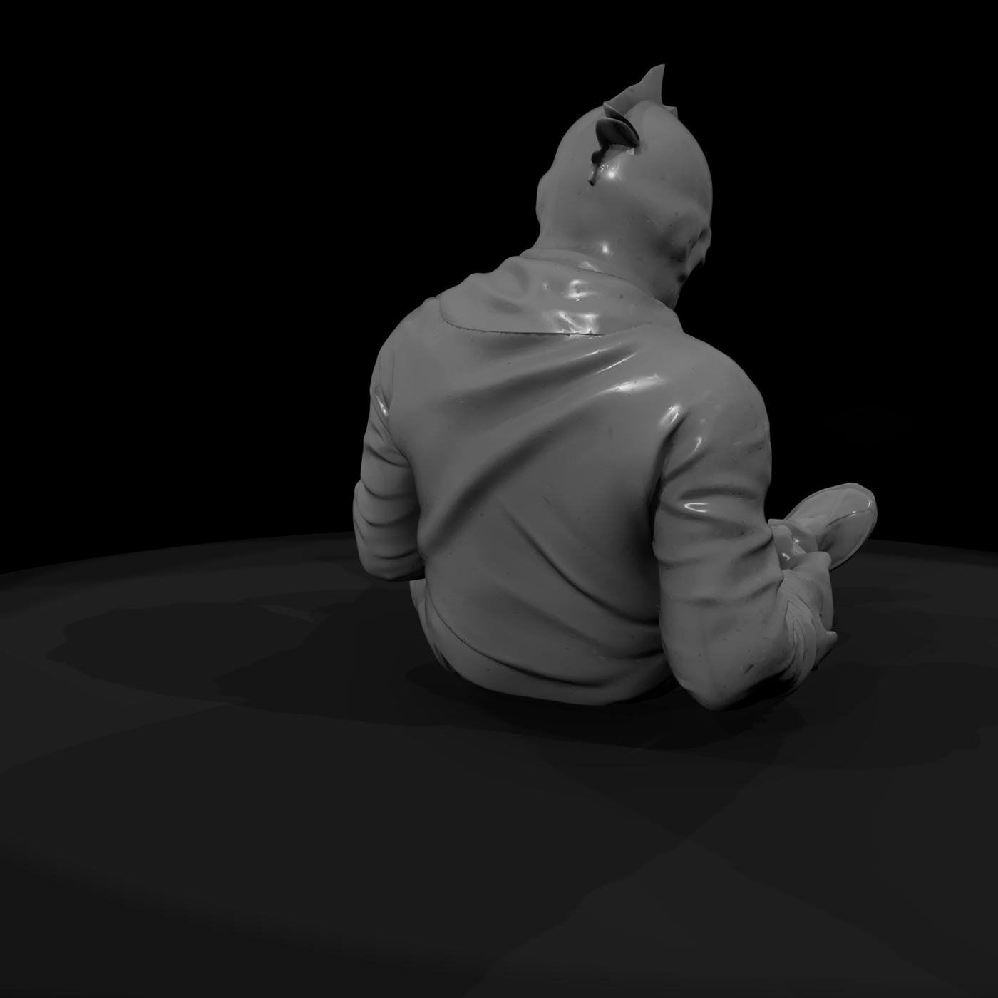 Seated Medieval Knight Miniature on Grassy Base