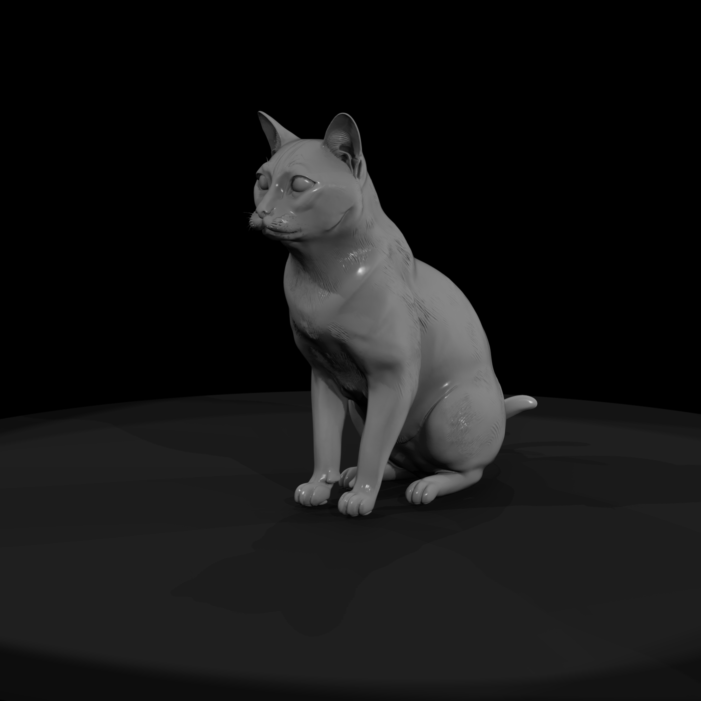 Seated Tuxedo Cat Miniature & Railways
