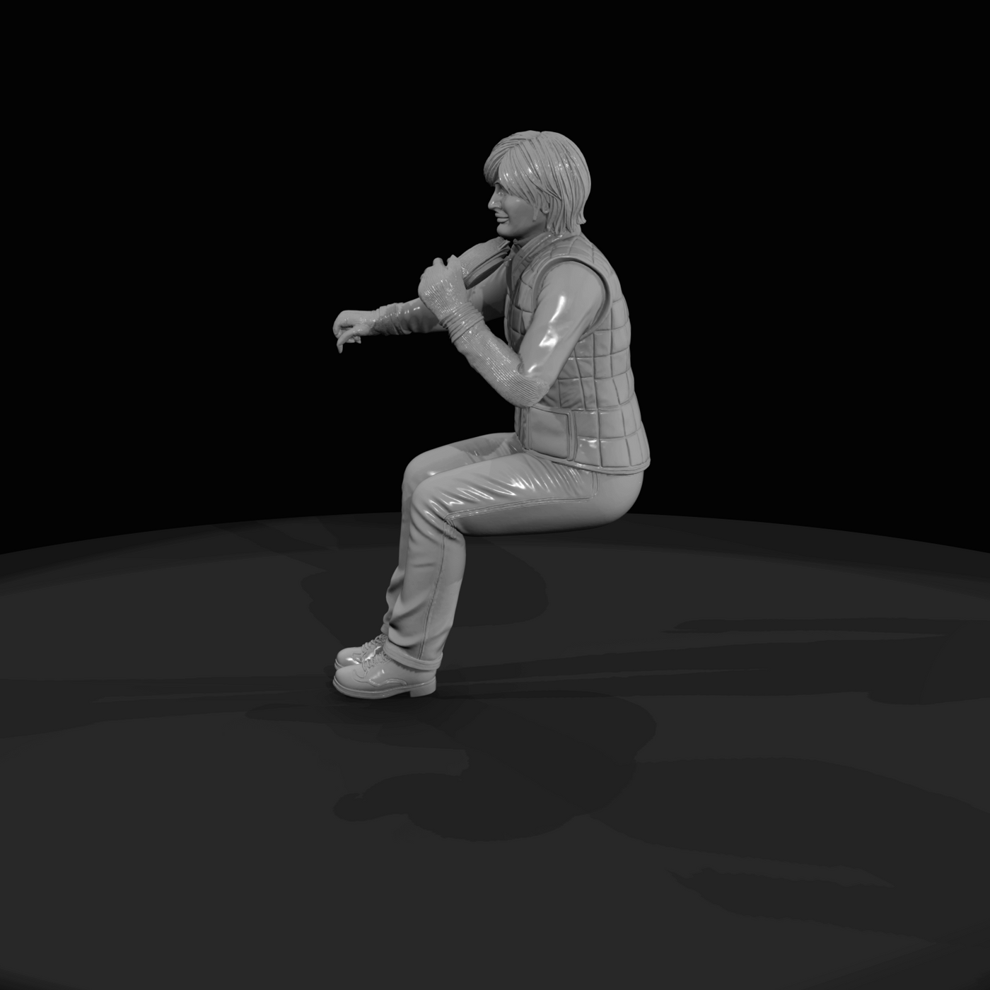 seated human figure (3D model/scan)
