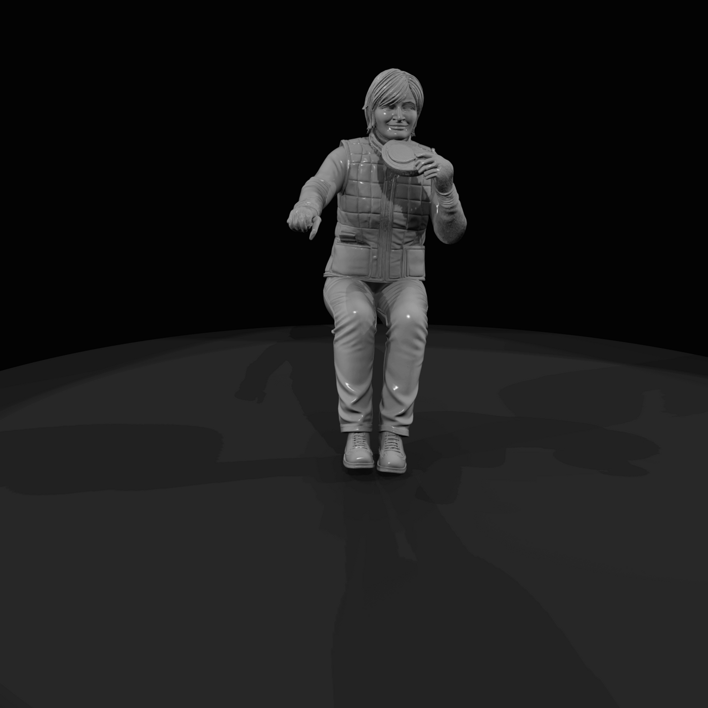 seated human figure (3D model/scan)
