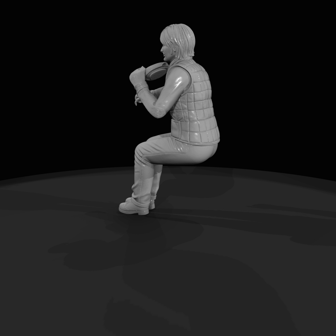 seated human figure (3D model/scan)