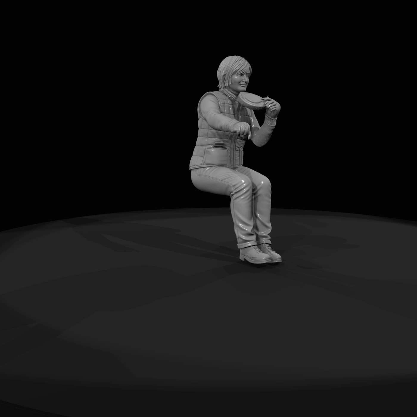 seated human figure (3D model/scan)