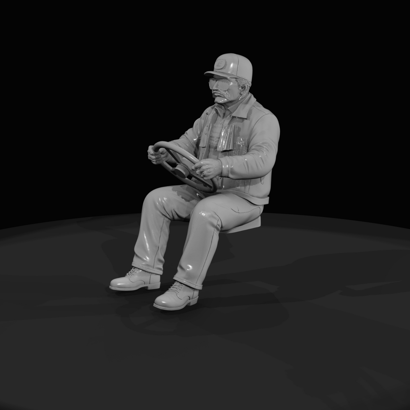 Seated Truck Drivers White Male (estimated)
